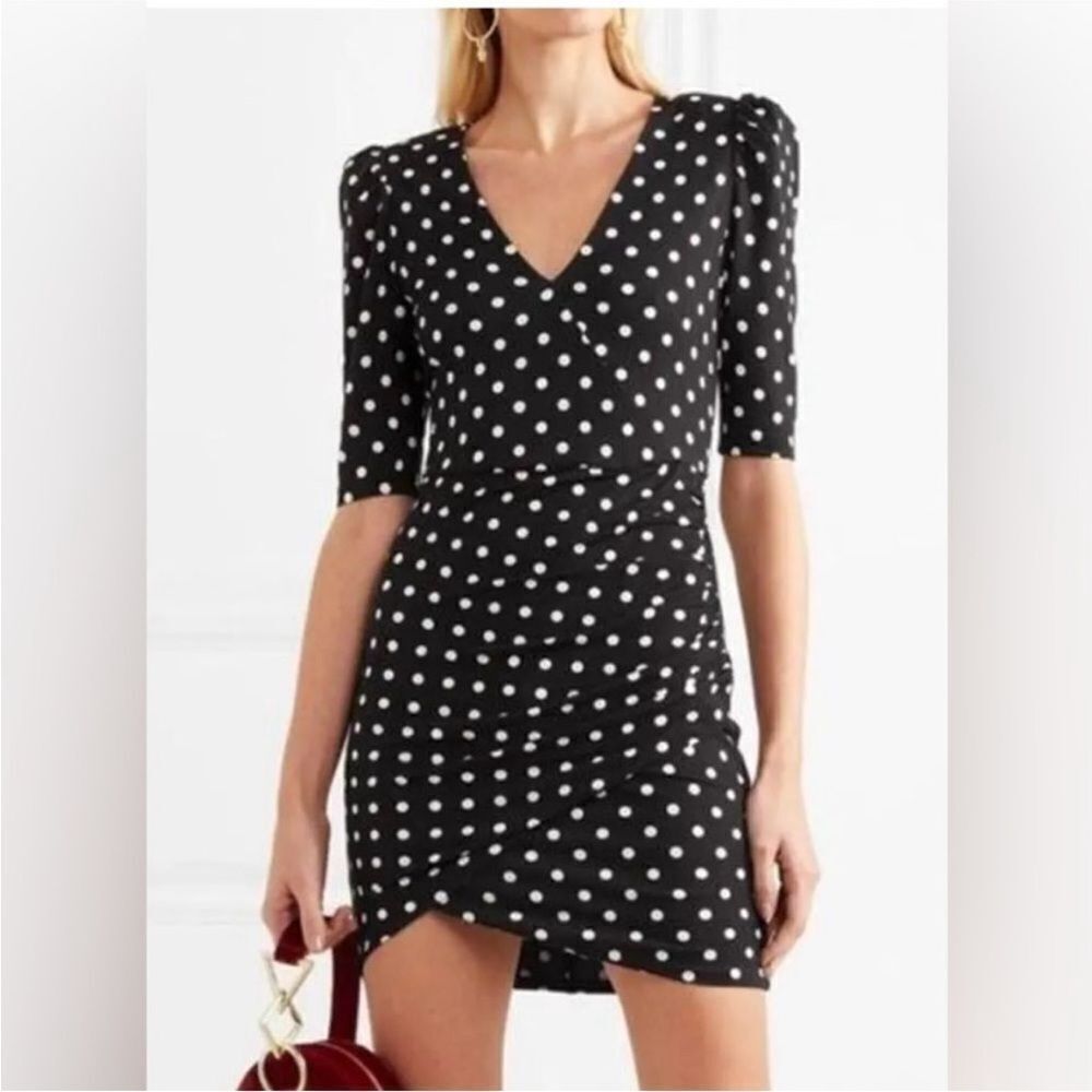 Alice+ Olivia Elegant Black Polka Dot Dress, US0